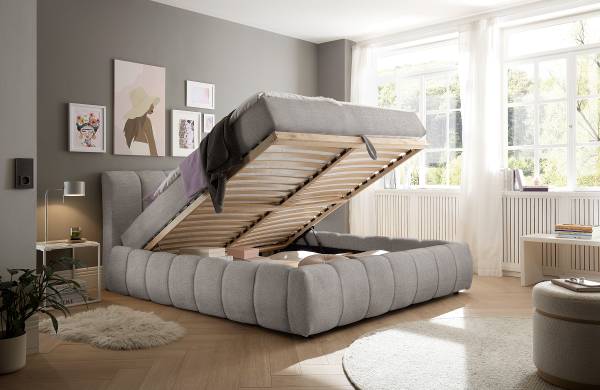 Polsterbett Noripo Chenille Triss: Silber