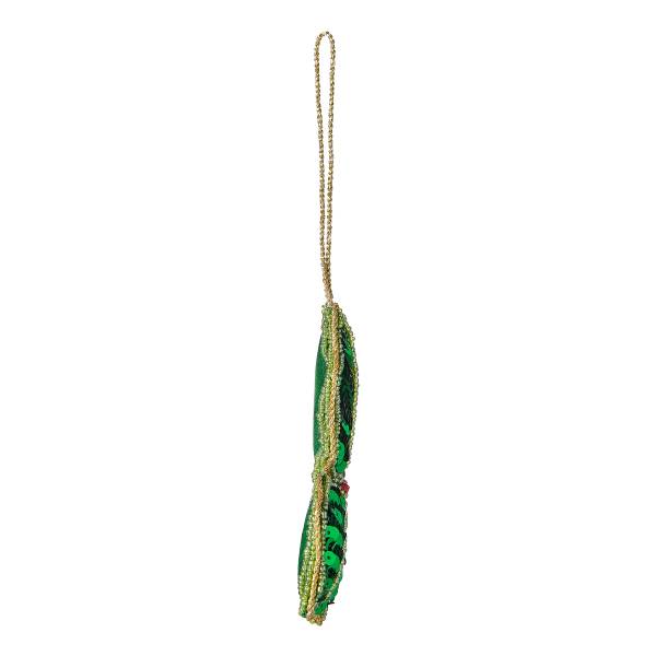 Addobbo HANG ON Ilex Perle di vetro e acrilico / paillette / schiuma / tessuto - verde
