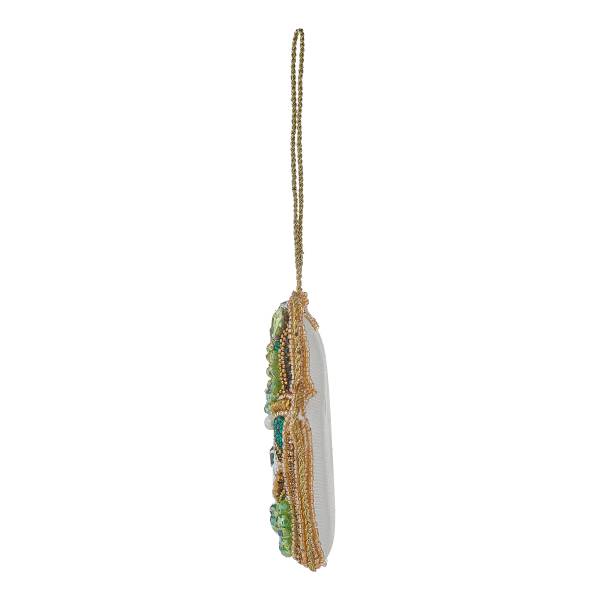 Baumanhänger HANG ON Fatima Glasperlen/Acrylperlen,  Pailletten/Stoff/Schaumstoff - Grün