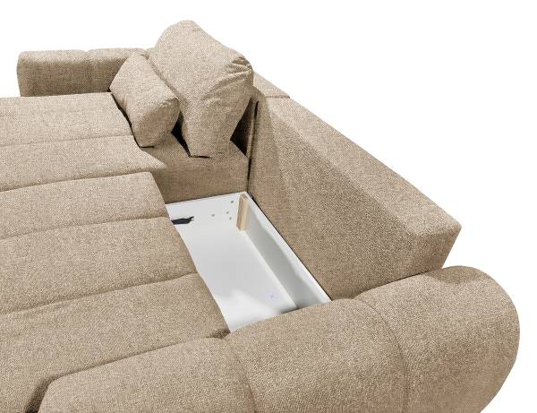 Ecksofa Victo mit Schlaffunktion Chenille Edisa: Taupe