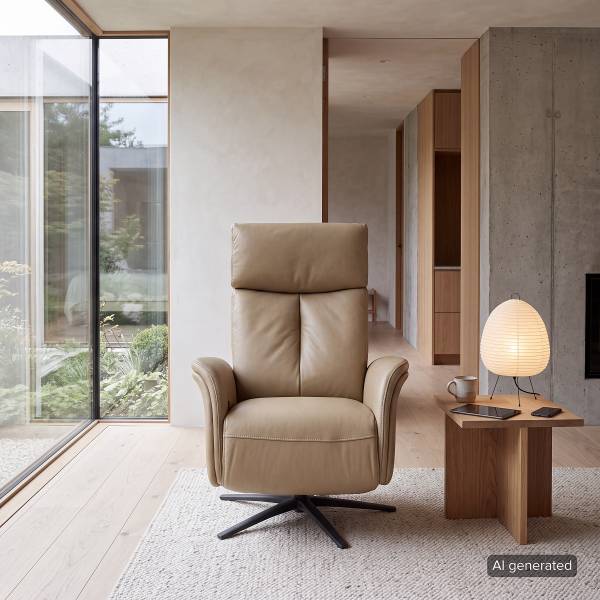 Relaxsessel SORELLO Lederfaserstoff Lenio: Beige