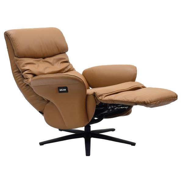 Relaxsessel MELVION Lederfaserstoff Lenio: Braun