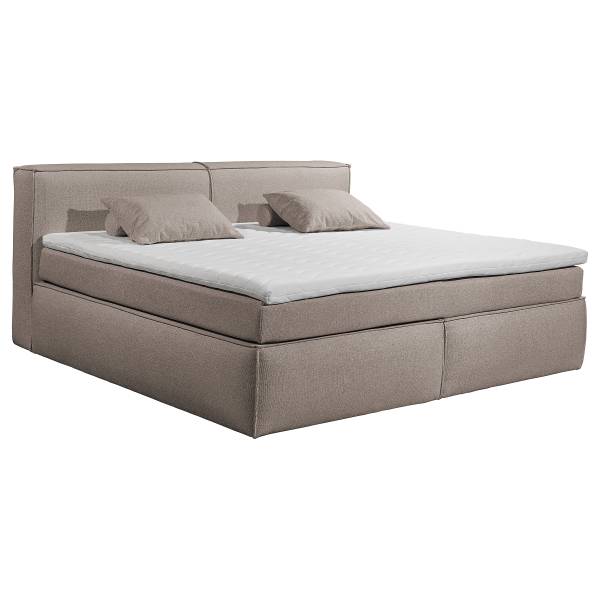 Boxspring-/Familienbett PAYAHE Bouclé Stoff Piana: Taupe - 180 x 200cm