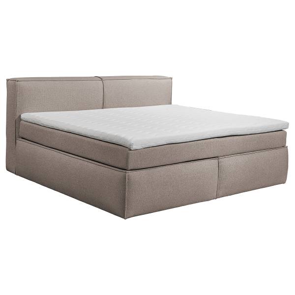 Boxspring-/Familienbett PAYAHE Bouclé Stoff Piana: Taupe - 180 x 200cm