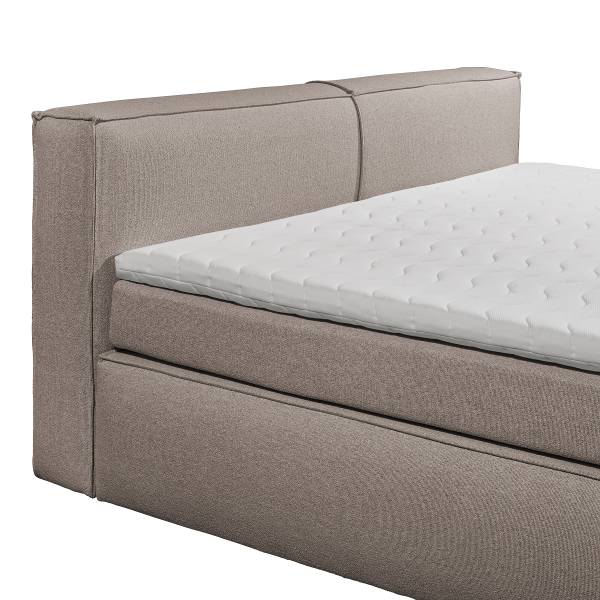 Boxspring-/Familienbett PAYAHE Bouclé Stoff Piana: Taupe - 180 x 200cm