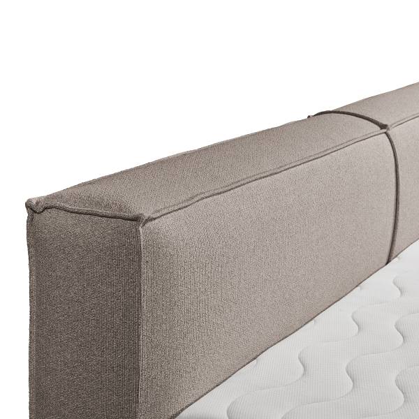 Boxspring-/Familienbett PAYAHE Bouclé Stoff Piana: Taupe - 180 x 200cm