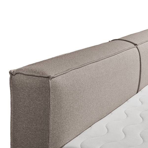 Boxspring-/Familienbett PAYAHE Bouclé Stoff Piana: Taupe - 240 x 200cm