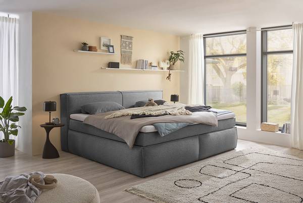 Lit boxspring Payahe Tissu Bouclé Piana: Gris foncé - 240 x 200cm
