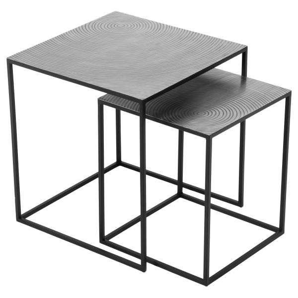 Tables d’appoint Galusu lot de 2 argenté / noir