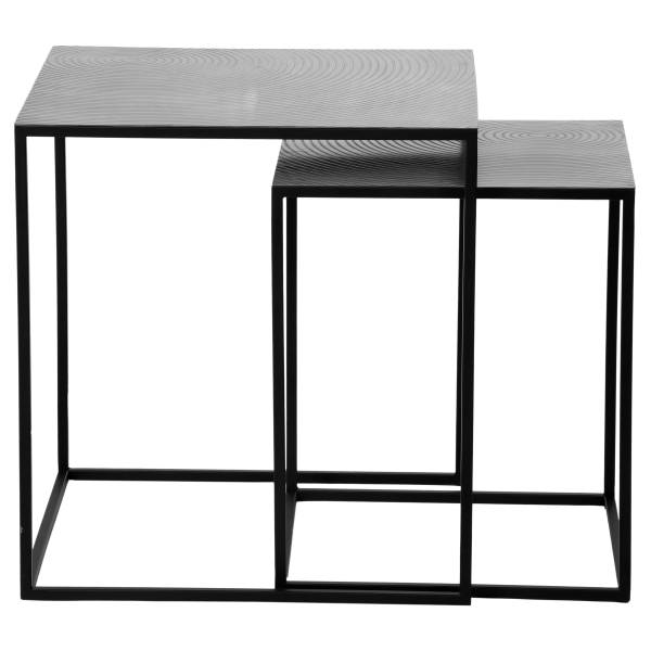 Tables d’appoint Galusu lot de 2 argenté / noir