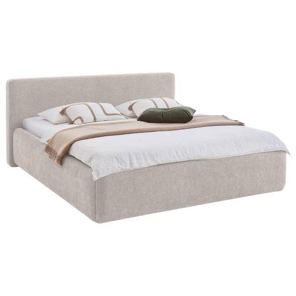 Polsterbett Valencia Webstoff Libra: Creme - Mit Lattenrost
