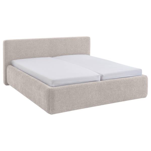 Polsterbett Valencia Webstoff Libra: Creme - Mit Lattenrost