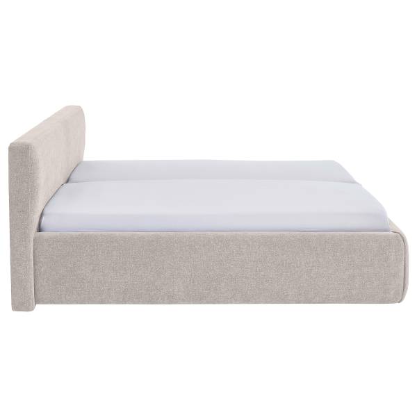 Polsterbett Valencia Webstoff Libra: Creme - Mit Lattenrost
