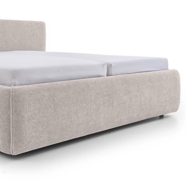 Polsterbett Valencia Webstoff Libra: Creme - Mit Lattenrost