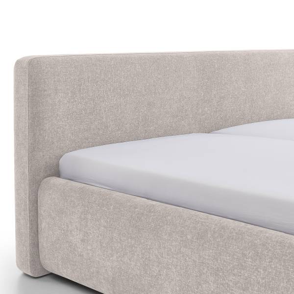 Polsterbett Valencia Webstoff Libra: Creme - Mit Lattenrost