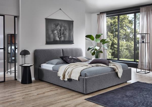Polsterbett Allegra Strukturstoff - Grau