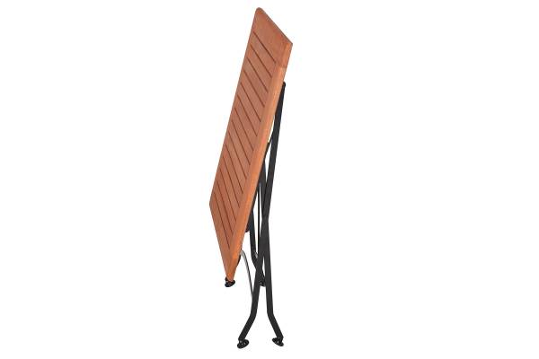 Klapptisch Schlossgarten Stahl / Akazie - Schwarz / Braun - 75 x 75 cm