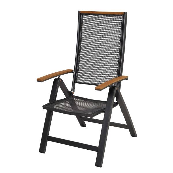 Klappstuhl Itanos Aluminium / PVC - Schwarz / Braun