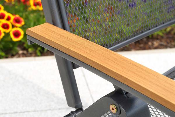 Klappstuhl Itanos Aluminium / PVC - Schwarz / Braun