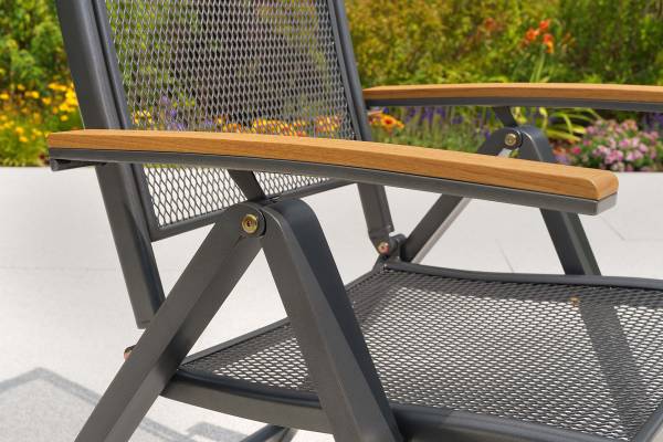 Klappstuhl Itanos Aluminium / PVC - Schwarz / Braun