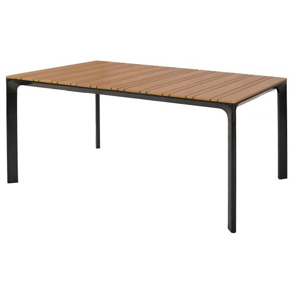 Tuintafel Kirum aluminium/polyrotan - zwart/bruin