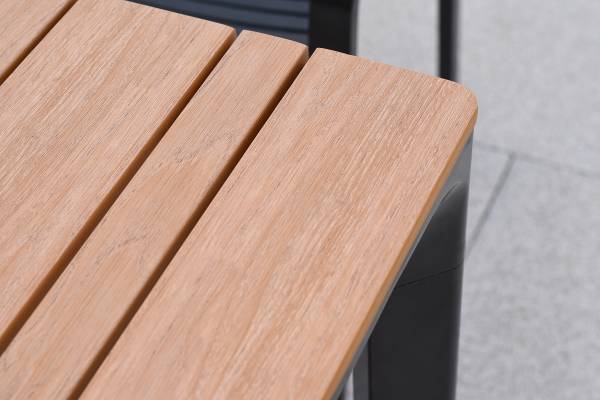 Tuintafel Kirum aluminium/polyrotan - zwart/bruin