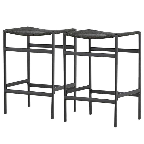 Barhocker Fukha 2er-Set Schwarz