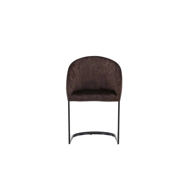 Armlehnenstuhl Fangi 2er-Set Braun - Samt - Stahl - 56 x 82 x 65 cm