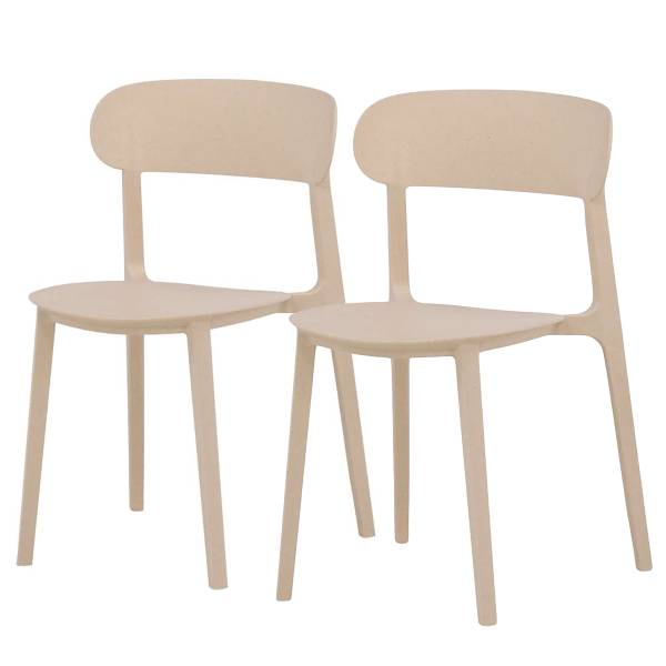 Esszimmerstuhl Hiuch 2er-Set Beige - Polypropylen - 50 x 79 x 52 cm