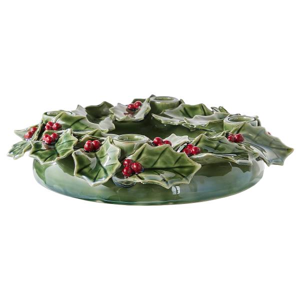Adventskranz ILEX Steinzeug - Grün