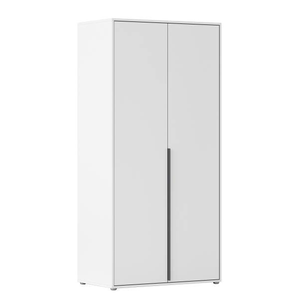 Drehtürenschrank Nagata Alpinweiß - Breite: 93 cm - Ohne - Basic - Ohne Spiegeltür/-en