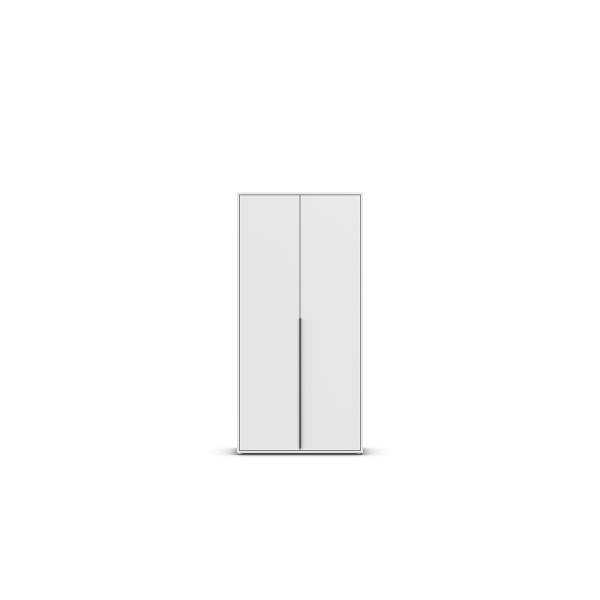 Drehtürenschrank Nagata Alpinweiß - Breite: 93 cm - Ohne - Basic - Ohne Spiegeltür/-en