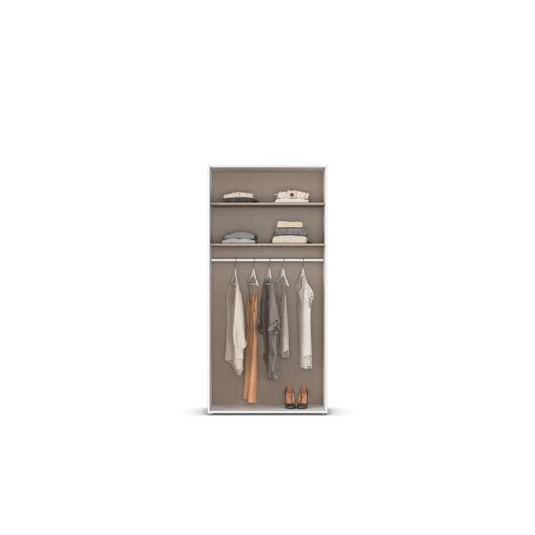 Drehtürenschrank Nagata Alpinweiß - Breite: 93 cm - Ohne - Basic - Ohne Spiegeltür/-en