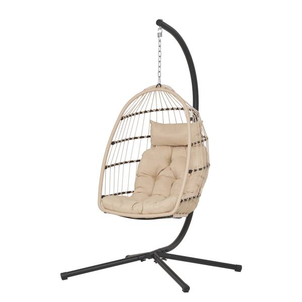 Poltrona sospesa Cisuuk Rattan sintetico / tessuto - beige