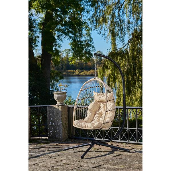 Poltrona sospesa Cisuuk Rattan sintetico / tessuto - beige