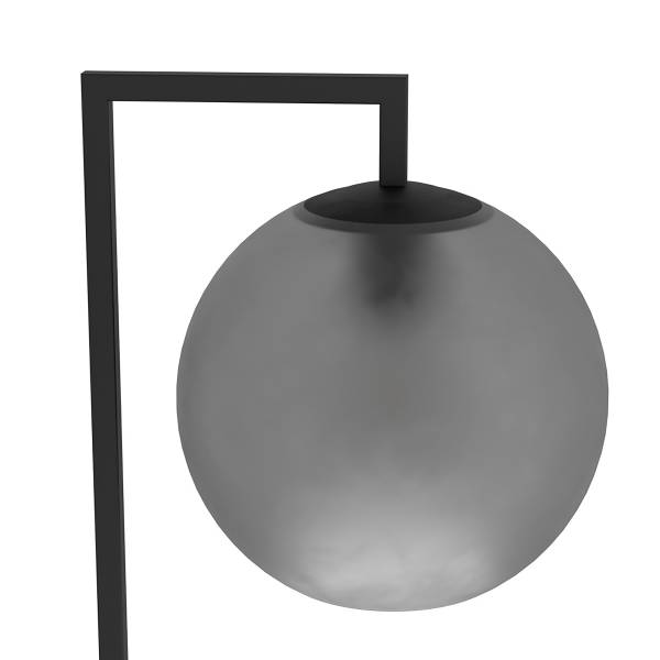 Lampada da terra Arangona Acciaio / Vetro trasparente - Nero / Grigio - 1 punti luce