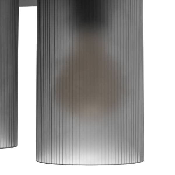 Plafonnier Colomera Acier / Verre transparent - Noir - 3 ampoules