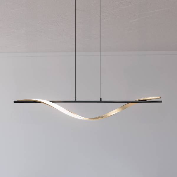 LED-Pendelleuchte Conaprato Aluminium / Stahl - Schwarz / Messing - 1-flammig