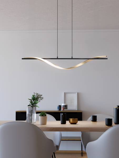LED-Pendelleuchte Conaprato Aluminium / Stahl - Schwarz / Messing - 1-flammig