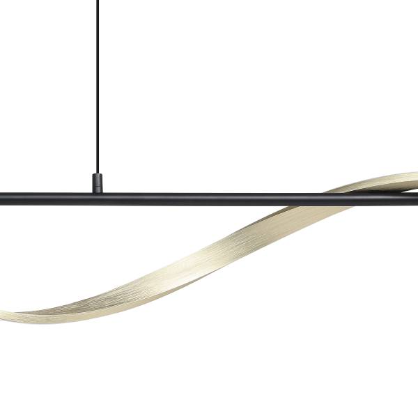 LED-Pendelleuchte Conaprato Aluminium / Stahl - Schwarz / Messing - 1-flammig