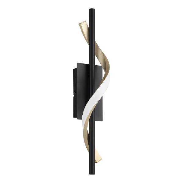 Lampada da parete LED Conaprato Alluminio / Acciaio - Nero / Ottone - 1 punto luce