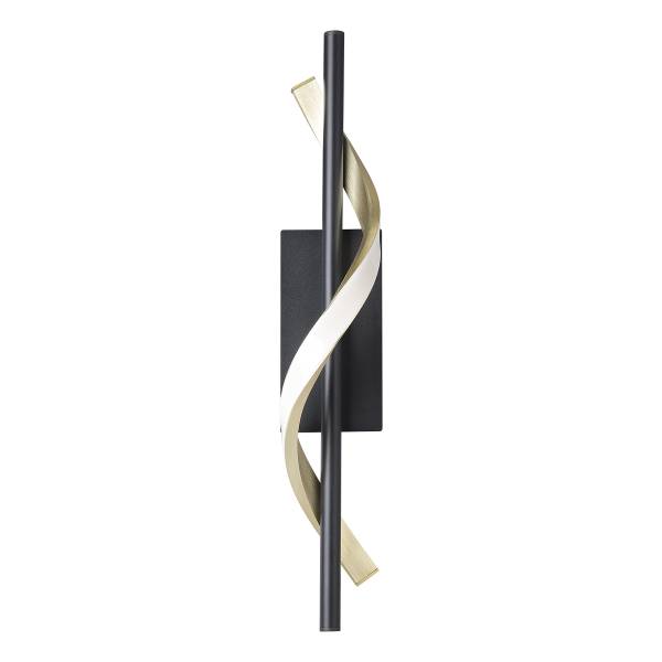 Lampada da parete LED Conaprato Alluminio / Acciaio - Nero / Ottone - 1 punto luce
