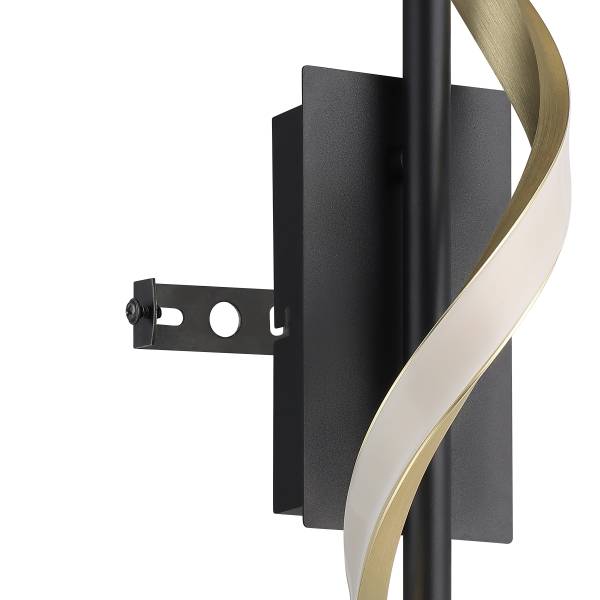 Lampada da parete LED Conaprato Alluminio / Acciaio - Nero / Ottone - 1 punto luce
