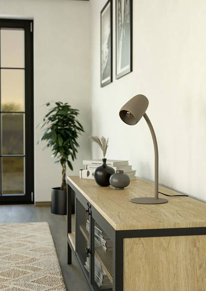 Lampe à poser Carlo Acier - 1 ampoule - Sable