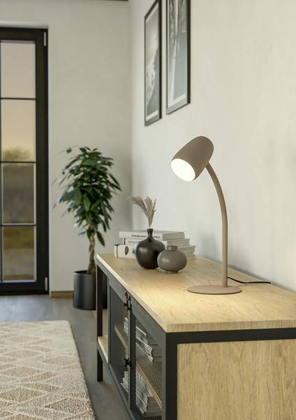 Lampe à poser Carlo Acier - 1 ampoule - Sable