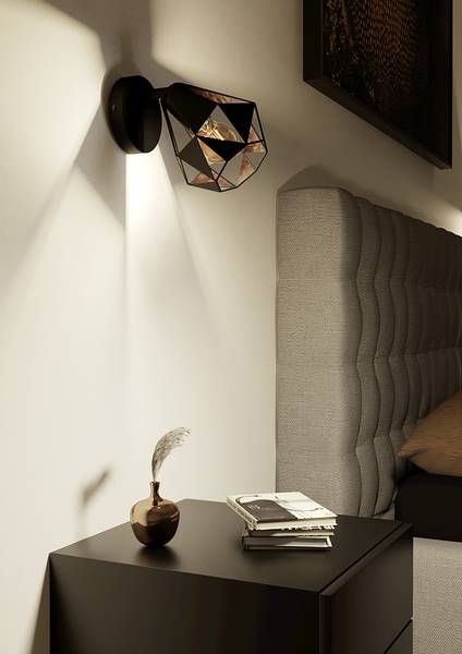 Applique murale Carlton 7 Acier - Noir / Cuivre - 1 ampoule