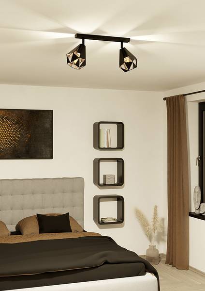 Lampada da soffitto Carlton 7 Acciaio - nero / Rame - 2 punto luce