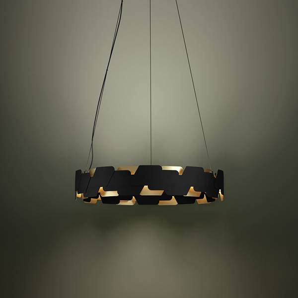LED-Pendelleuchte Altagracia Stahl - Schwarz / Gold