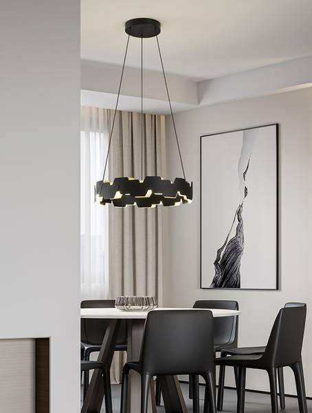 LED-Pendelleuchte Altagracia Stahl - Schwarz / Gold