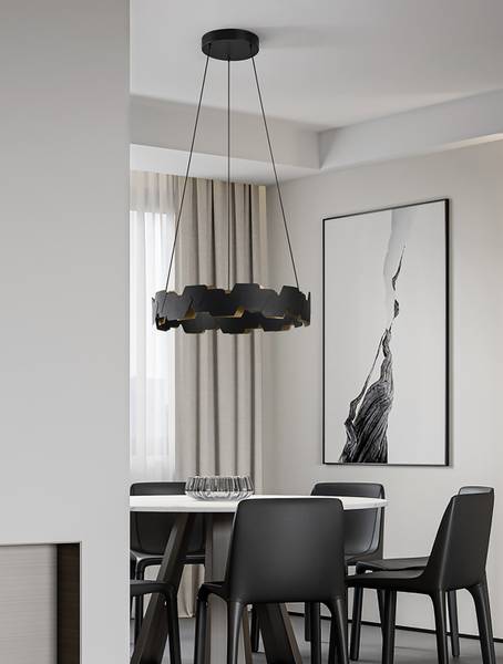LED-Pendelleuchte Altagracia Stahl - Schwarz / Gold